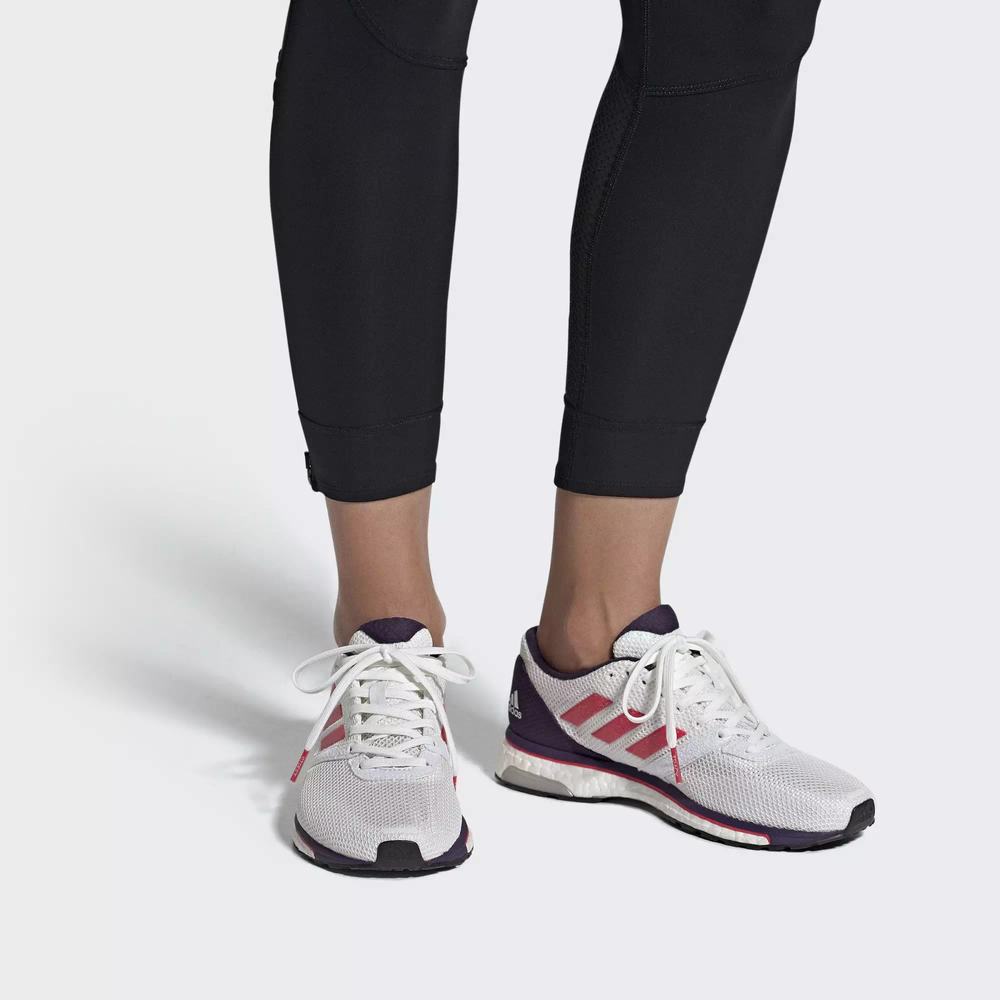 Adidas Adizero Adios 4 Tenis Para Correr Blancos Para Mujer (MX-28919)